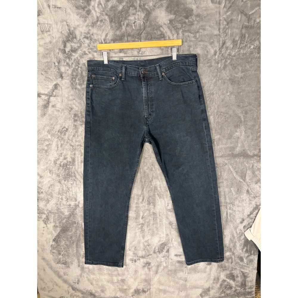 Levis 505 Regular Fit Dark Wash Denim Jeans Mens 38x30 Straight Leg Indigo